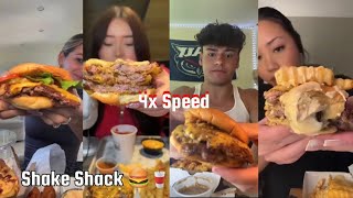 Shake Shack TikTok Mukbang Compilations 4x speed asmr tiktok [upl. by Bendicty97]