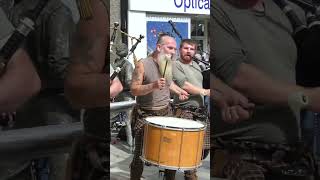 Scottish legend TuBardh Wilson drumming live with Clanadonia in the City of Perth Scotland shorts [upl. by Krause]