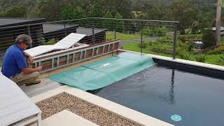 Aussie UnderCover® Power21 in deck installation  hidden pool cover system [upl. by Eldorado]