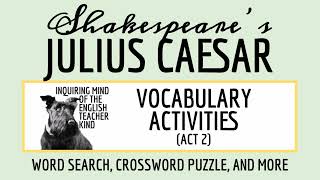 Julius Caesar Act 2 Vocabulary Activities for High School [upl. by Ahsart]