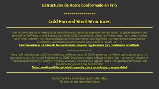 Estructuras de Acero Conformado en Frío  Cold Formed Steel Structures [upl. by Barbuto]