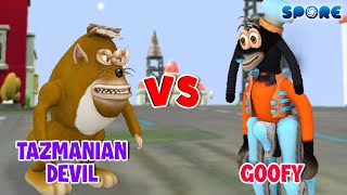 Tasmanian Devil vs Goofy  Cartoon FaceOff S5E10  SPORE [upl. by Dare]