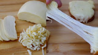 Homemade Mozzarella Cheese Using only 2 Ingredients  Mozzarella Cheese Without Rennet [upl. by Jauch782]