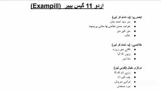 Class 11 Urdu Guess Paper for 2024 exam New [upl. by Ahsinna747]