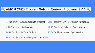 🔍 AMC 8 2023 Problem Solving Series  Problems 915🔍 [upl. by Gnoix]