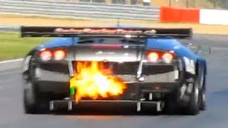 Lamborghini Murciélago 670 RSV  HUGE flames accelerations downshifts amp flybys [upl. by Aihsemaj]