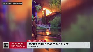 Overnight storms in Minnesota bring damaging winds lightningignited house fires [upl. by Sikko]