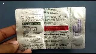 Tricinod 10625 Tablet  Cilnidipine Telmisartan and Chlorthalidone Tablets  Tricinod 10625 Tab [upl. by Riesman]