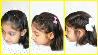 3 Simple amp Cute Hairstyles for Medium Hair  MyMissAnand [upl. by Denby78]