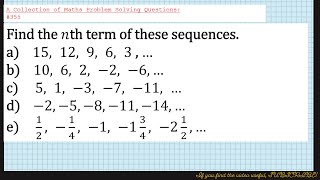 A Collection of Maths Problem Solving Questions355 Arithmetic Sequences [upl. by Rhianna]