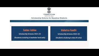 Mahatma Gandhi Scholarship 2078  Golden Jubilee Scholarship Scheme  Indian Embassy Scholarship [upl. by Ambie949]