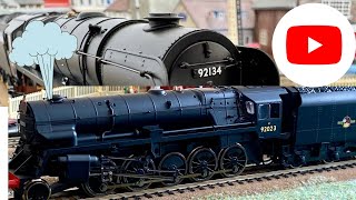 My two 9F 2 10 0 steam locomotives running on the layout with 92134 and Franco Crosti boiler 92023 [upl. by Nocaed]