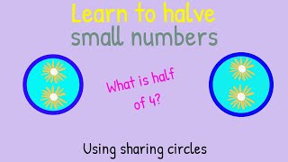 Halving Small Numbers  Halving Numbers  Find Half of a Number [upl. by Ester644]