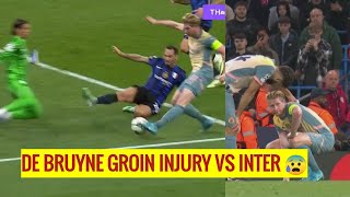 DE BRUYNE GROIN INJURY VS INTER MILAN 😰 [upl. by Lleneg830]