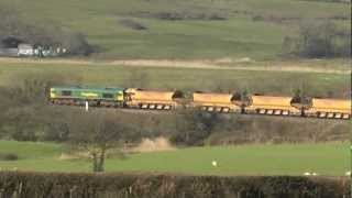 Freightliner 66s in Welsh Valley [upl. by Lachman274]