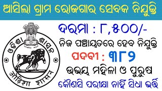 Odisha GRS Recruitment 2024  Total 382 Vacancy  Odisha Govt Job [upl. by Rosenkrantz764]