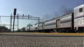 Amtrak Metra and BNSF Trains in Naperville IL [upl. by Ingra]