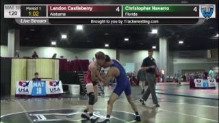 1039 Junior Men 120 Landon Castleberry Alabama vs Christopher Navarro Florida 3613611104 [upl. by Nylissej]