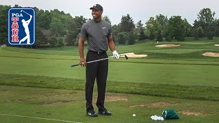 Tiger Woods range session for the Memorial Tournament proam 2019 [upl. by Imerej]