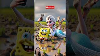 💛 Evolution of Spongebob 💕 selfie photo with Elsa 😍 spongebob elsa frozen cartoons [upl. by Ocisnarf531]