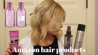 Amazon hair products on FINE THIN HAIR  healthy hair routine [upl. by Pirozzo]