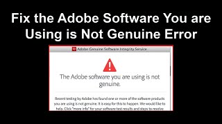 how to fix adobe software you are using is not genuine error  How do I fix Adobe not genuine [upl. by Konstanze514]