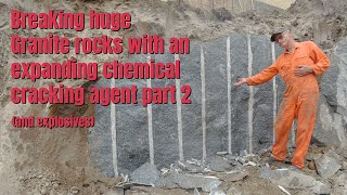 Breaking huge granite rocks with Chemical Cracking Agent part 2 [upl. by Junette]