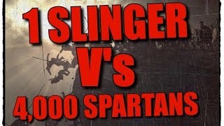 ROME TOTAL WAR  1 SLINGER VS 4000 SPARTANS [upl. by Hnilym]