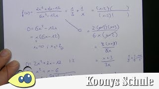 Gebrochenrationale Funktion umformen pq Formel Lücke beheben Beispiel Funktionen Analysis [upl. by Atiroc]