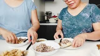 HAVING LUNCH WITH ATE LINDY BROWN RICE AND STIR FRY PORK WITH CAULIFLOWER AND BAGOONG [upl. by Anaehr]