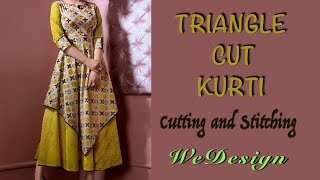 Triangle Cut Kurti Cutting and Stitching [upl. by Eugilegna]