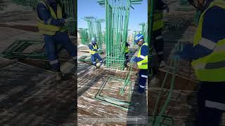 Process Of Using EpoxyResinCoated Stirrups To Fix Longitudinal Reinforcement Bars Together [upl. by Yecam713]