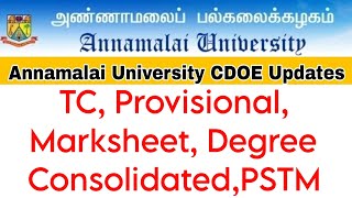 Annamalai University CDOE Certificate Full Details 👍 [upl. by Ahsac]