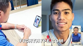 PACQUIAO GIVES MARK MAGSAYO ADVICE TO BEAT GARY RUSSELL JR FACETIMES TO WISH HIM GOOD LUCK [upl. by Idnym]