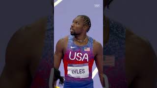 Noah Lyles made it an unforgettable 100m final😍🥇 Olympics Paris2024 [upl. by Asquith]