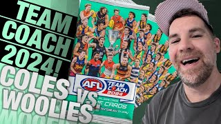 AFL TeamCoach 2024 Coles V Woolworths Supermarket Footy Card Battle [upl. by Elocn]