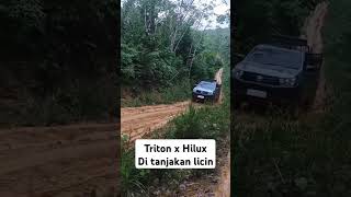 Triton x Hilux shortvideo shorts automobile mitsubishi triton toyota hilux offroad trending [upl. by Ineslta]