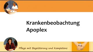 Krankenbeobachtung für die Pflege von Menschen mit Apoplex hier Hemiparese [upl. by Talich484]