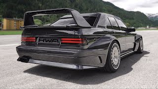 NEW MercedesBenz 190E EVO II restomod by HWA feat 30 twin turbo V6 sound  Accelerations StartUp [upl. by Naret]