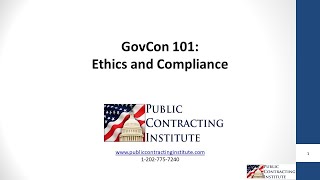 GovCon 101  Ethics [upl. by Craddock236]