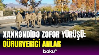 Xankəndidə Zəfər paradı  Hərbi qulluqçuların yürüşündən görüntülər [upl. by Nawad]