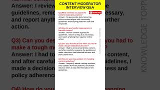 Content Moderator Interview Questions and Answers  Content Moderator Job Interview [upl. by Urd918]