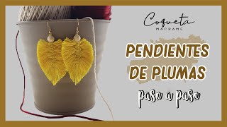 Como CREAR los Mejores Pendientes de Macramé 🍁Aretes de Hojas o Plumas [upl. by Nonregla]