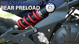 How to Measure and Adjust Rear Preload  Adjust Motorcycle Suspension [upl. by Wilkinson]