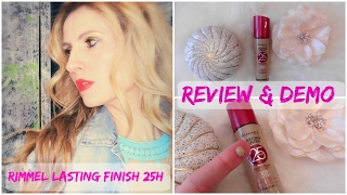 RIMMEL LASTING FINISH 25h FOUNDATION 103 TRUE IVORY REVIEW amp DEMO [upl. by Naelopan]