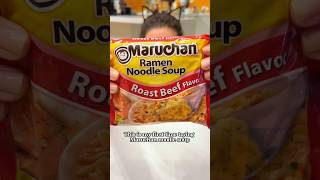 First time trying Maruchan noodles shorts food asmr instantfood mukbang [upl. by Notlad]