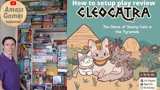 How to play Cleocatra review setup AmassGames board game FORK game tabletop family fun pyramid [upl. by Ak801]