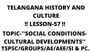 TELANGANA HISTORY AND CULTURE LESSON57  TSPSCGROUPSAEAEESI amp PC [upl. by Rossen359]