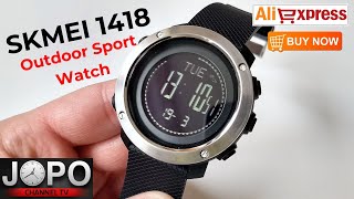 SKMEI 1418 Sport Watch Altimeter Barometer Thermometer Compass Weather│Skmei Watch Review│Subtitles [upl. by Aerdno]