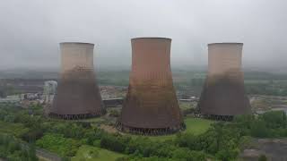 Drone Footage of Cooling Towers Demolished  Rugeley Power Station [upl. by Senaj]